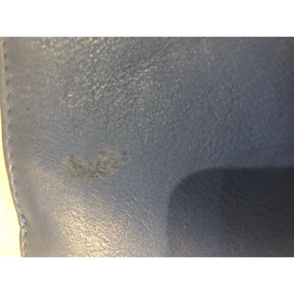 Wallet Genuine Leather Blue With Grey Checkered Pattern on Front. 7x4 - Picture 9 of 9